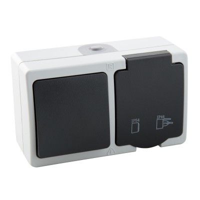 BASE ENCHUFE + CONMUTADO SUPERFICIE EXTERIOR