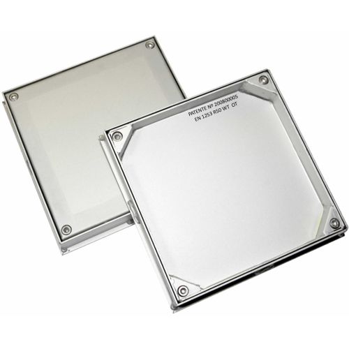 TAPA HERMETICA REVERSIBLE ACERO GALVA 40X40 RELLENABLE