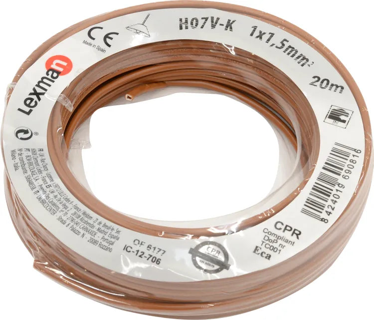 ROLLO CABLE LINEA MARRON 1´5 25 MTS