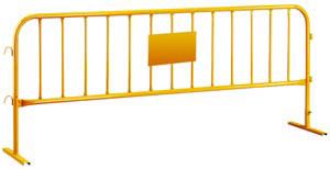 VALLA METALICA PEATONAL AMARILL 2.3M 2PIES Y PLAC