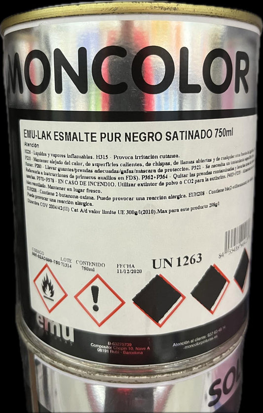 ESMALTE SATINADO NEGRO SATINADO 750ML - MONCOLOR