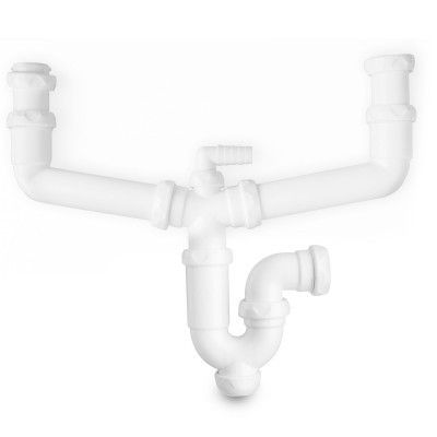 SIFON DOBLE EXTENSIBLE 1 1/2 VALVULA TOMA LAVAVAJI
