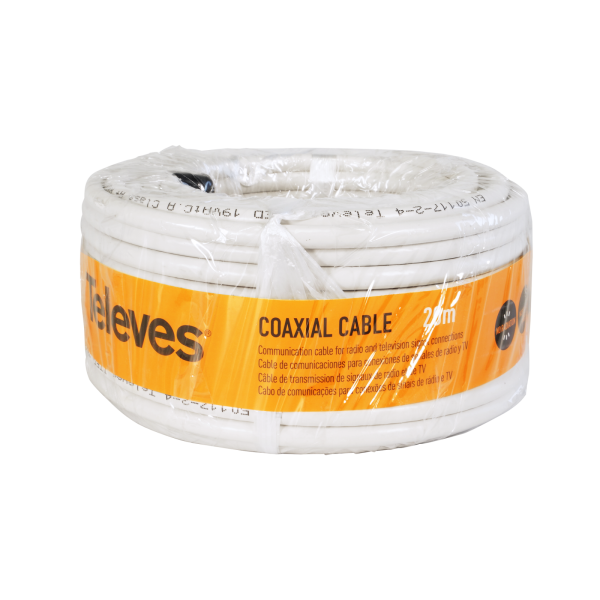 CABLE COAXIAL PVC 20 M BLANCO
